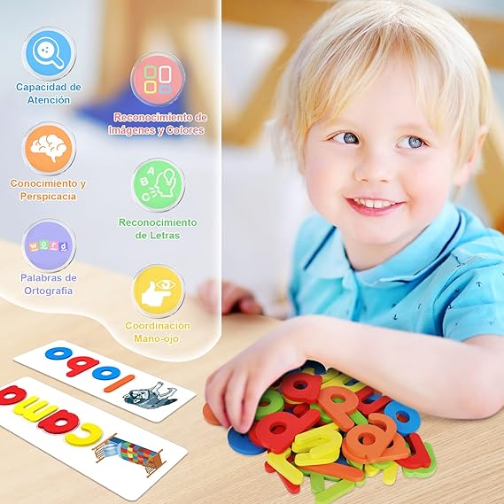 Juego de palabras MONTESSORI - Ideal para el aprendizaje de tus hijos + Envío Gratis