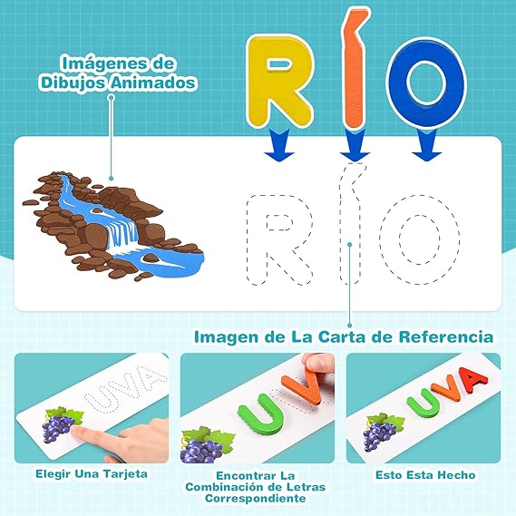 Juego de palabras MONTESSORI - Ideal para el aprendizaje de tus hijos + Envío Gratis