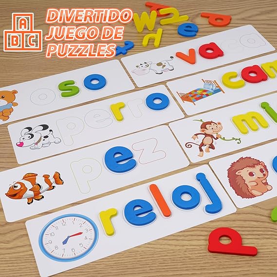 Juego de palabras MONTESSORI - Ideal para el aprendizaje de tus hijos + Envío Gratis