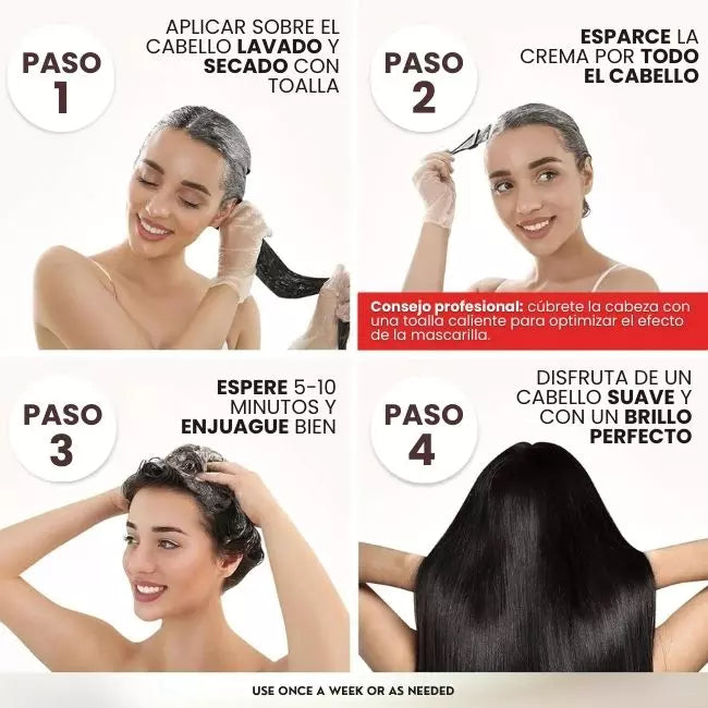 Mascarilla Capilar de Colágeno EELHOE – Recupera la fuerza, el brillo y la vida de tu cabello desde la primera aplicación.
