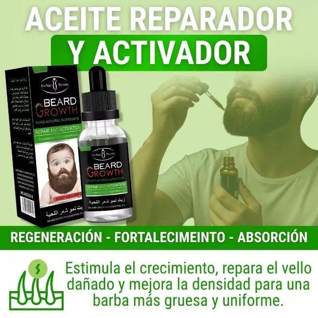 Kit de Cuidado de la Barba 3 en 1 – Crecimiento, Hidratación y Estilo en un Solo Paso