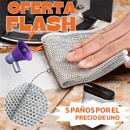 5 Paños Mágicos Wire Miracle – ¡30% Menos, Mucho Más Limpieza!
