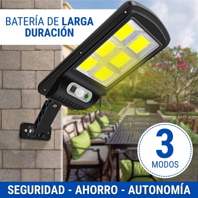 ¡3X1! - Foco Solar LED Exterior con Sensor y Control Remoto