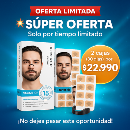Bandas Nasales RespiraPlus –  Solucion para ronquidos Ronquidos, Congestión y Rendimiento Deportivo - 🔥PAGA UN PACK Y LLEVA OTRO GRATIS.🔥