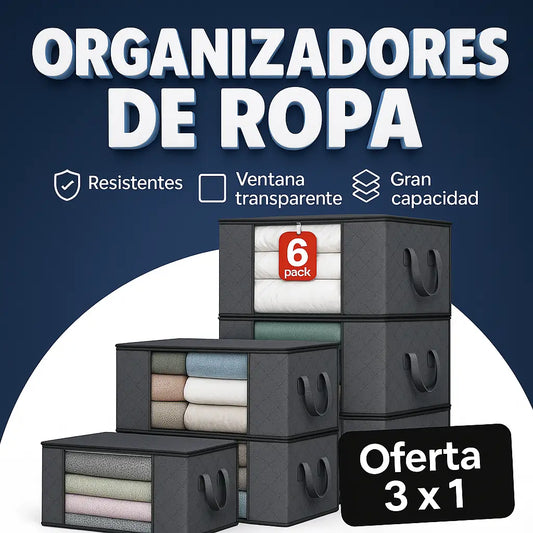 Organizadores de Ropa - Prácticos, resistentes y con gran capacidad. ¡Llévate 3 organizadores al precio de 1!