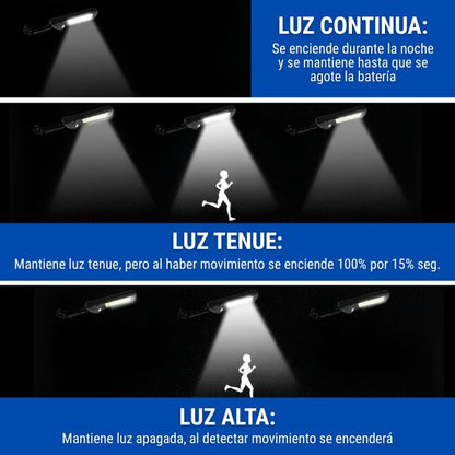 ¡3X1! - Foco Solar LED Exterior con Sensor y Control Remoto