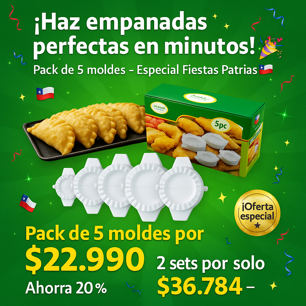 EmpaMaster: Set de 5 moldes para empanadas caceras + envío gratis