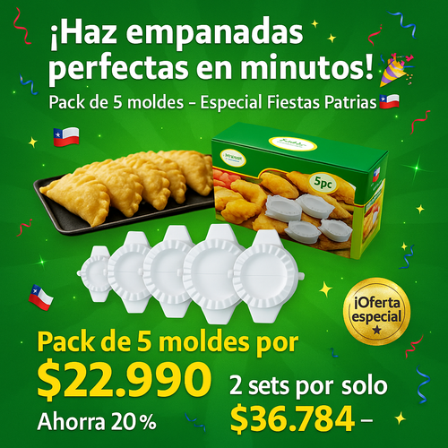 EmpaMaster: Set de 5 moldes para empanadas caceras + envío gratis