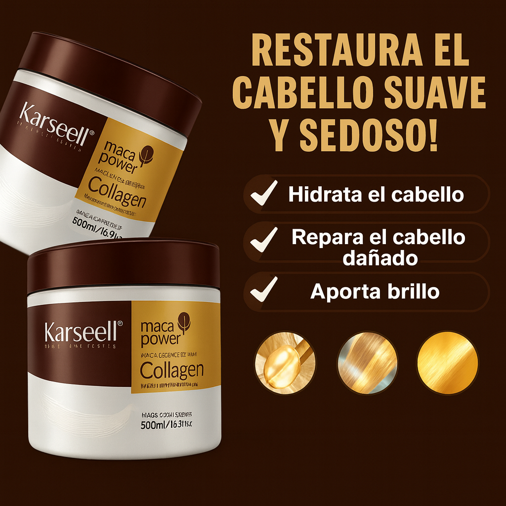 Karseell™ Tratamiento con Colágeno y Maca / 500 ml- Para tu cabello.