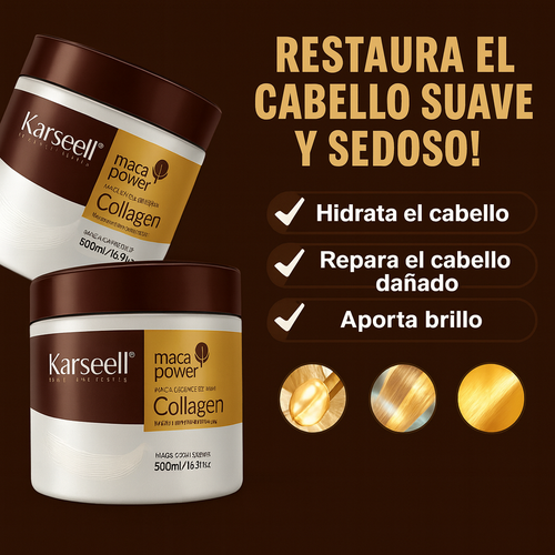 Karseell™ Tratamiento con Colágeno y Maca / 500 ml- Para tu cabello.