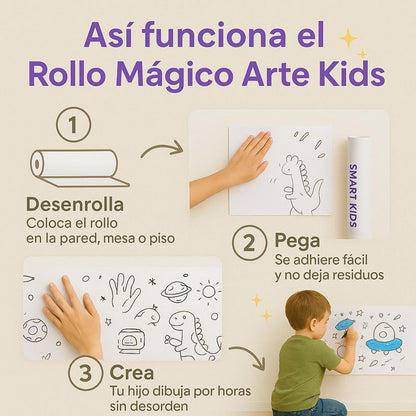 🎨 Rollo Mágico Arte Kids de 3 MTS de largo