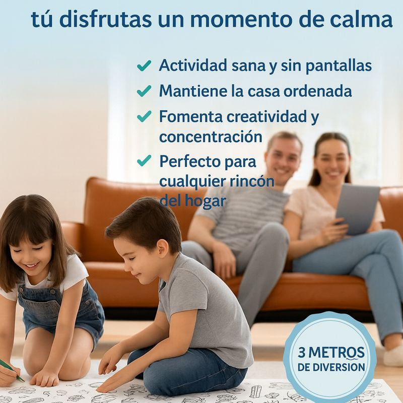 🎨 Rollo Mágico Arte Kids de 3 MTS de largo