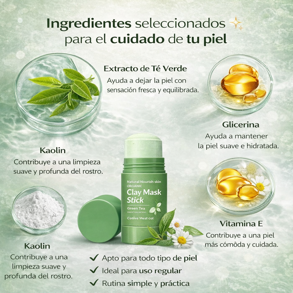 GreenClear Stick – Mascarilla Facial Té Verde