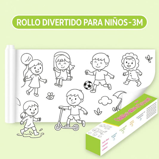🎨 Rollo Mágico Arte Kids de 3 MTS de largo